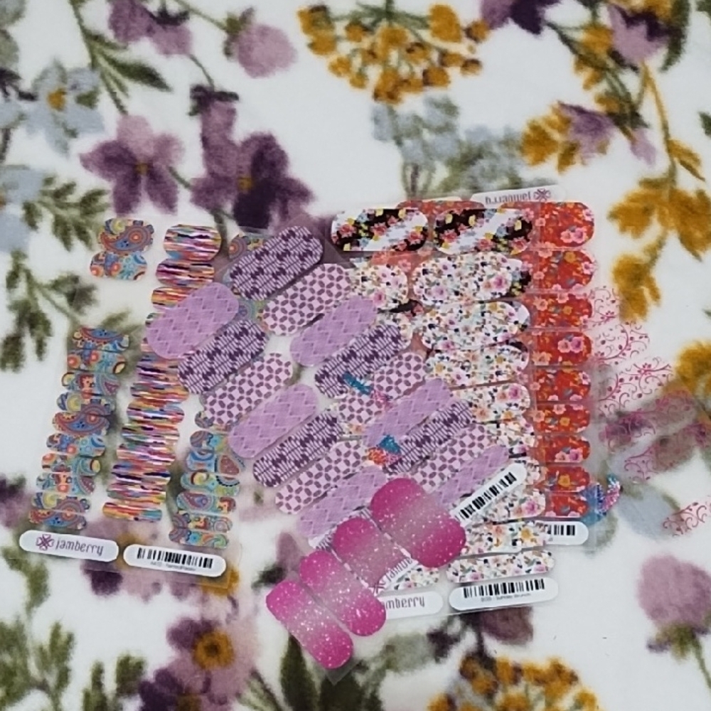 ✨ 2 For $10 ✨Jamberry Nail Wraps Set - Purple and Pink Designs